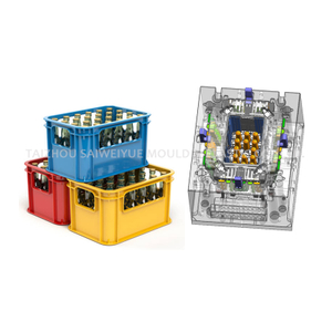 Plastic 24 Beer Bottle Crate Beverage Carrier Box Injection Mould
