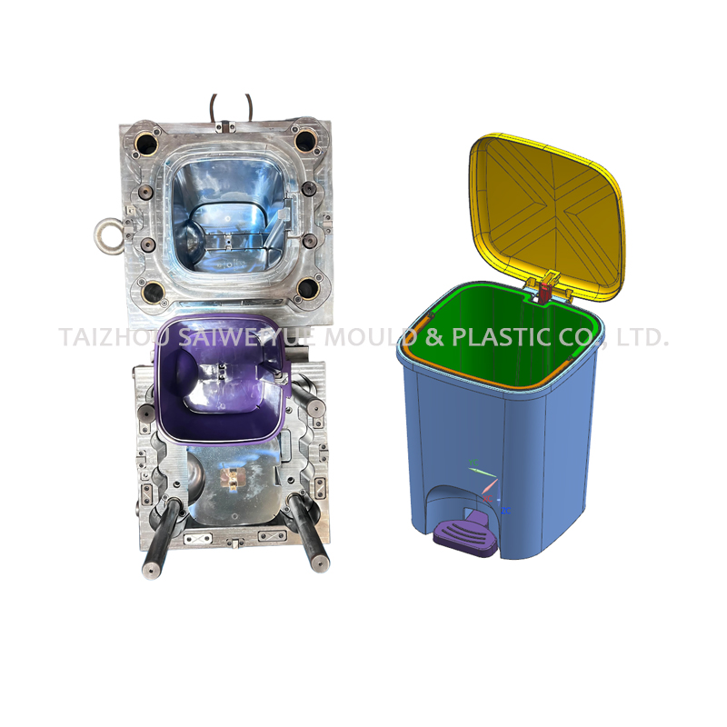 Plastic Household Square Dustbin Body Injection Mould